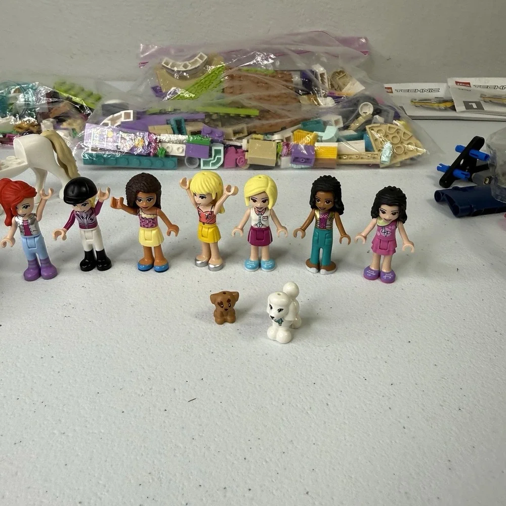 LEGO Friends Bulk Girls Lot with Mini-Doll Figures & Horses And Extras